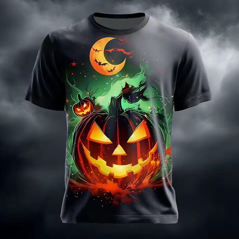Halloween Graphic T-Shirt - Black and Orange